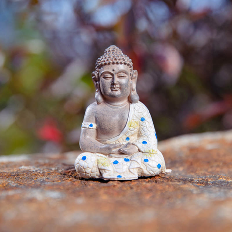 Buddha Stones Mediterende Zen Boeddha Sereniteit Beeldje van Hars voor Woondecoratie - image 9