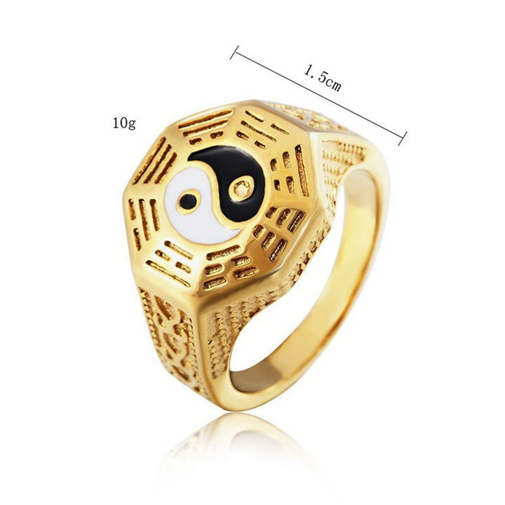Yin Yang symbool koperen Ring - image 3
