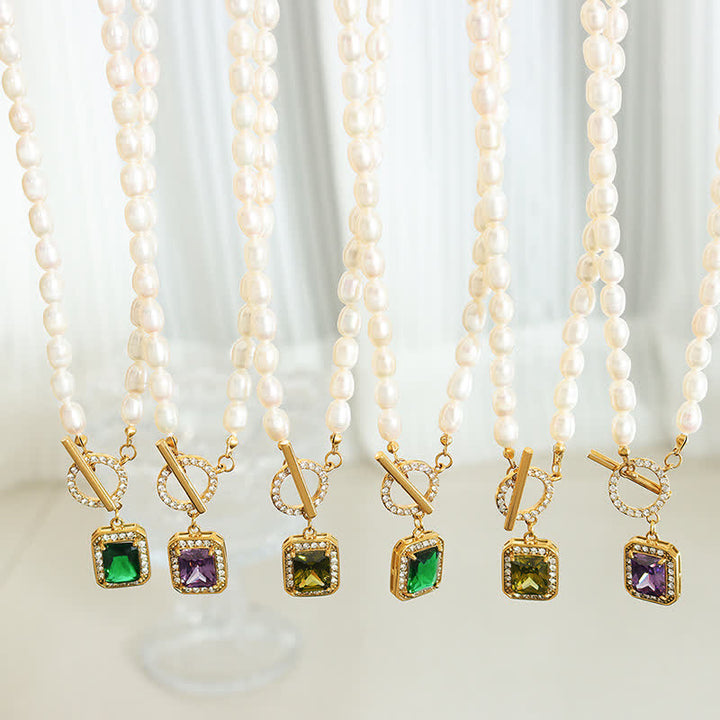 Parel Zirkoon Rijkdom Charm Ketting - image 1