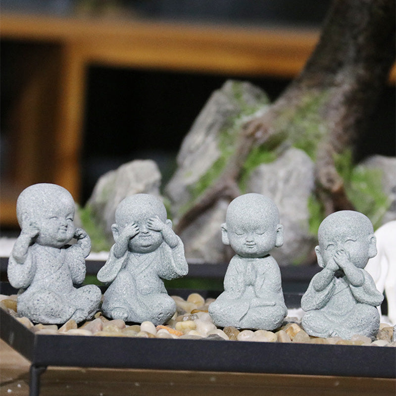 Buddha Stones Meditatie, gebed, monnik, Boeddhabeeld, sereniteit, huisdecoratie - image 1