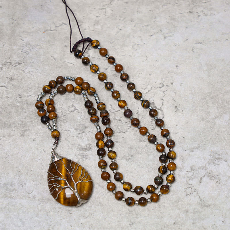 Buddha Stones Ketting met kralen van natuurlijke tijgeroog voor extra stevigheid - image 2