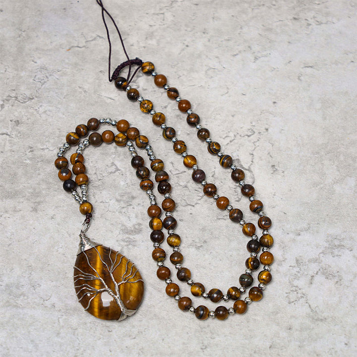 Buddha Stones Ketting met kralen van natuurlijke tijgeroog voor extra stevigheid - image 2