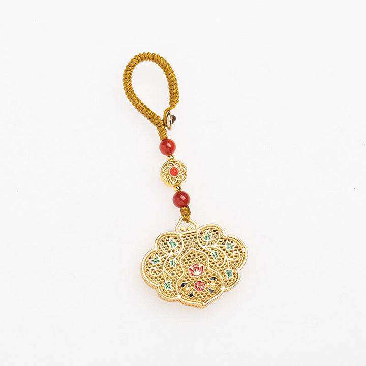 Buddha Stones Sleutelhanger met gelukssymbool en slotje van het Fu-personage. - image 12
