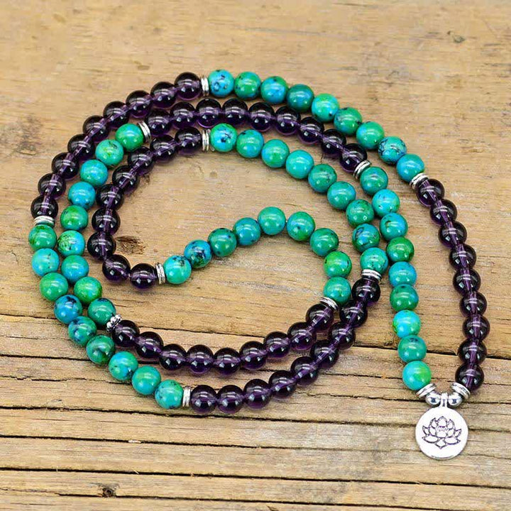 Buddha Stones Amethistgroene aventurijn spirituele lotus Armband - image 2