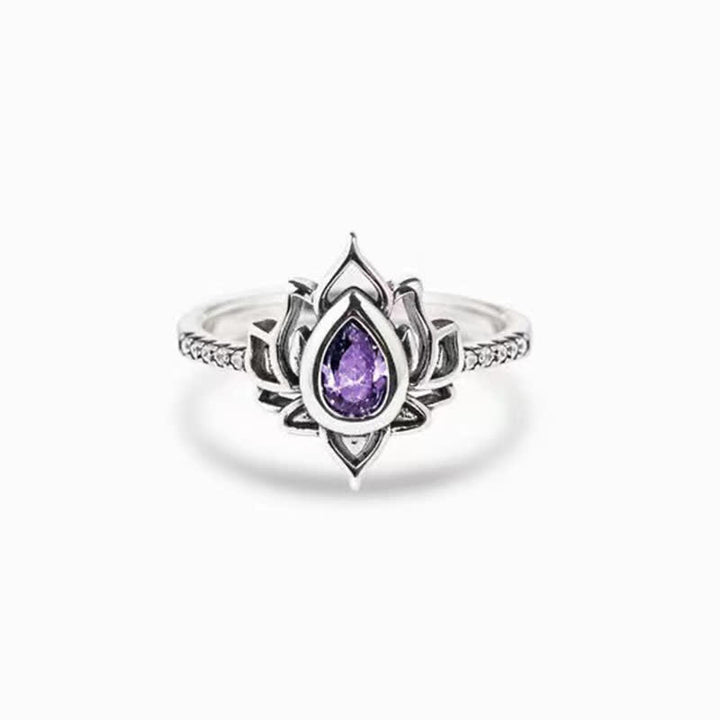 Buddha Stones Sterling zilveren lotus zirkoon zegenende Ring - image 2