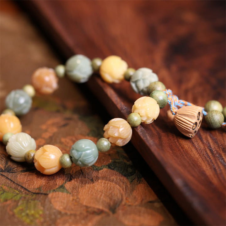 Buddha Stones Bodhizaad Lotus Groene Sandelhout Wijsheid Harmonie Armband - image 2
