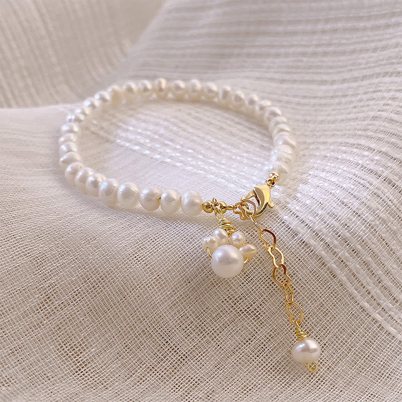 Buddha Stones Parel kattenpoot helende ketting Armband - image 1