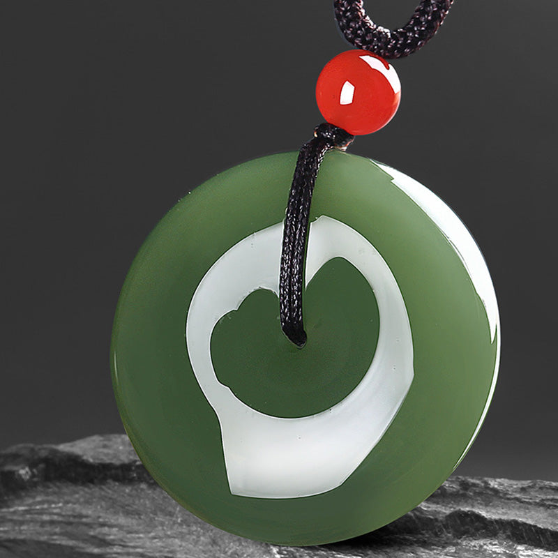 Buddha Stones Natuurlijke ronde jade vredesgesp Ketting - image 2