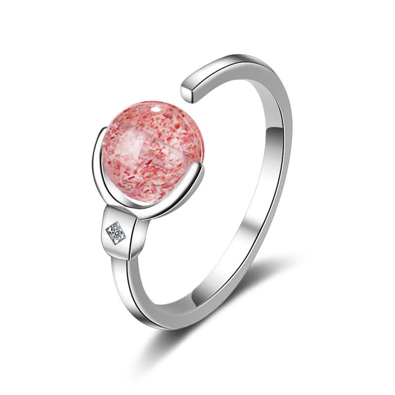 Buddha Stones Roze kristallen rustgevende Ring - image 1