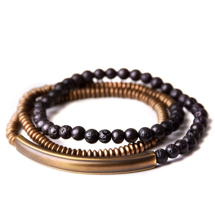 Buddha Stones Vintage lavasteen koperen Armband - image 13