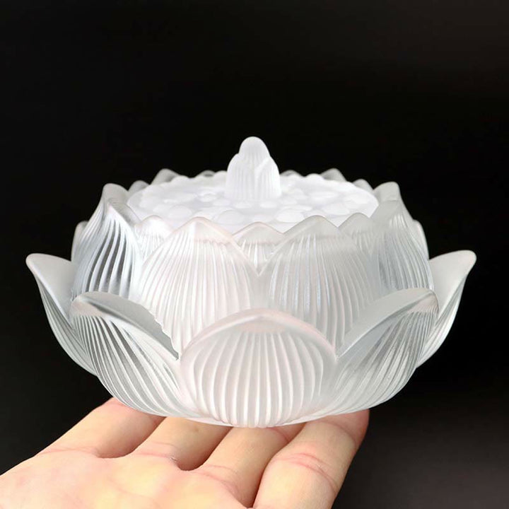Buddha Stones Lotus Liuli Kristal Genezing Meditatie Wierook - Witte lotus 11,5*6,7 cm - image 3