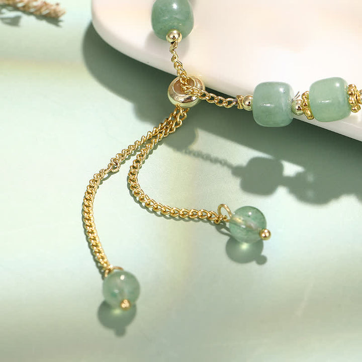 Buddha Stones Armband met gelukskralen van natuurlijke groene aventurijn, symbool van het jaar van het konijn. - image 3