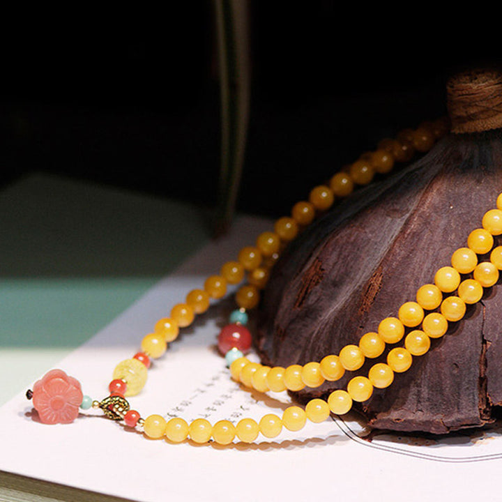 Amber Healing Balance Ketting, Armband met bloembedel - image 3