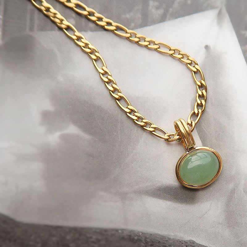 Ovale turquoise hanger van sterk titaniumstaal voor Ketting - Goud - image 0