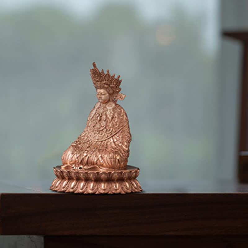 Buddha Stones Shakyamuni beeldje, symbool van mededogen, handgemaakt koperen beeldje ter decoratie - image 5