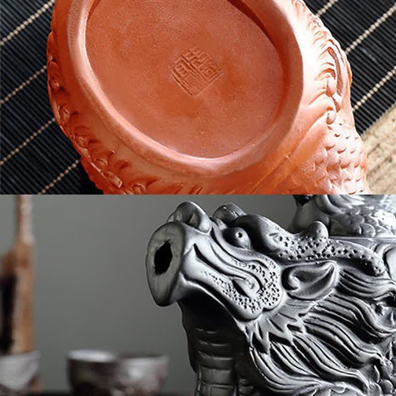 Vintage keramische theepot met draak en feniks - image 13