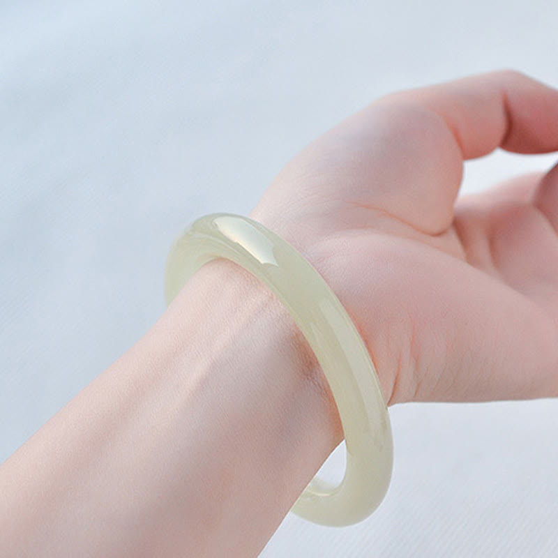 Buddha Stones Natuurlijke Bangle jade Manchetarmband met overvloedmotief - image 5