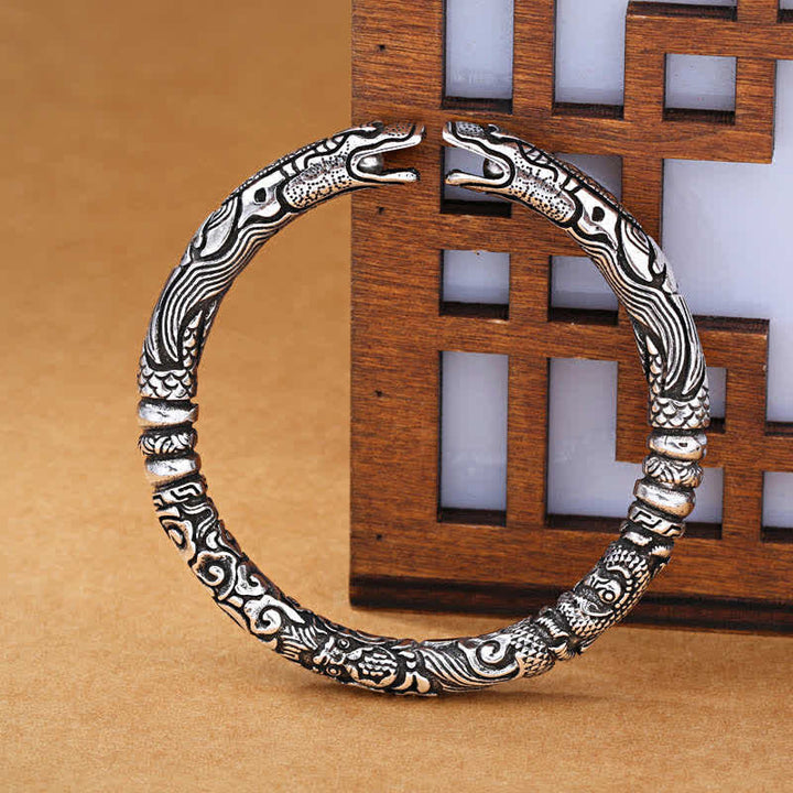 Buddha Stones Bangle-armband met drakenkop als symbool voor geluk - Draak - image 0
