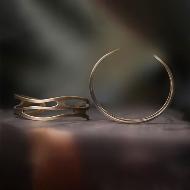 Buddha Stones Bangle gebogen koperen messing Manchetarmband - image 3