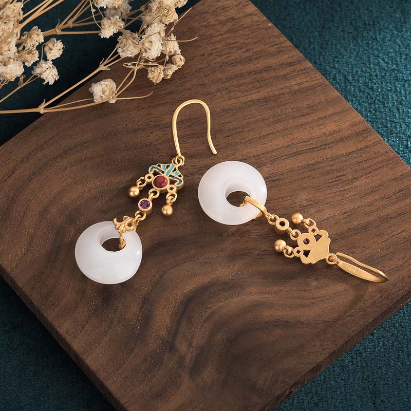 Feng Shui witte jade zegen Oorbellen - image 3