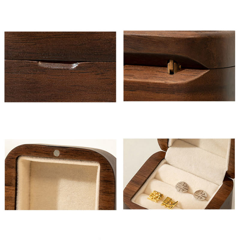 Retro handgemaakte Sieraden opbergdoos in bladmotief, houten geschenkdoos - image 6