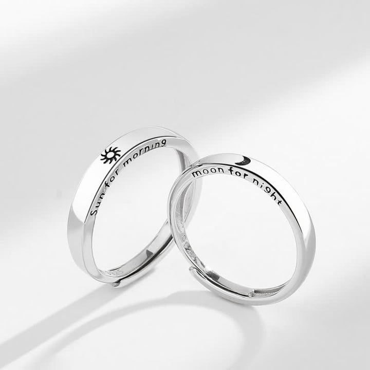 Buddha Stones Verstelbare Ring van 925 sterling zilver met zon- en maanbescherming. - image 0