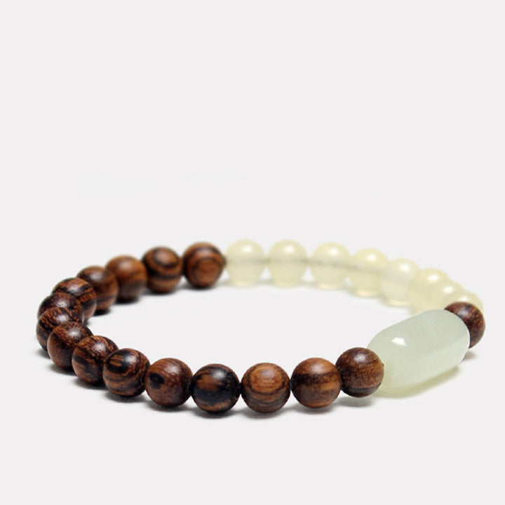 Buddha Stones Armband van jade en sandelhout voor overvloed. - image 7