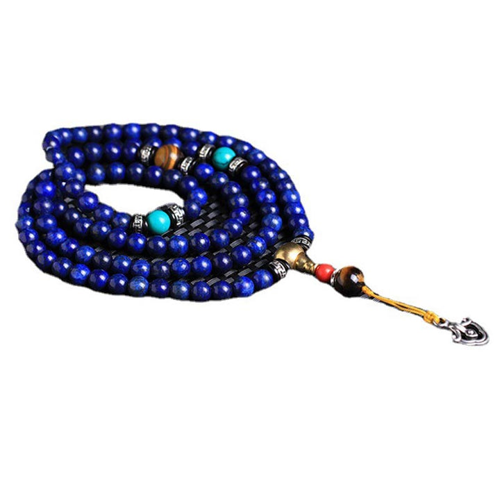 Buddha Stones 108 kralen Lazuriet Lapis Lazuli Positieve Armband Mala - image 4