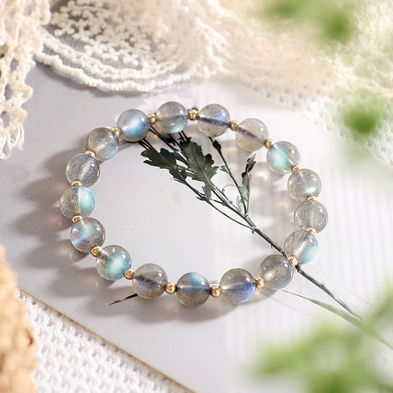 Buddha Stones 14k vergulde Armband met natuurlijke maansteen voor helende liefde - image 6