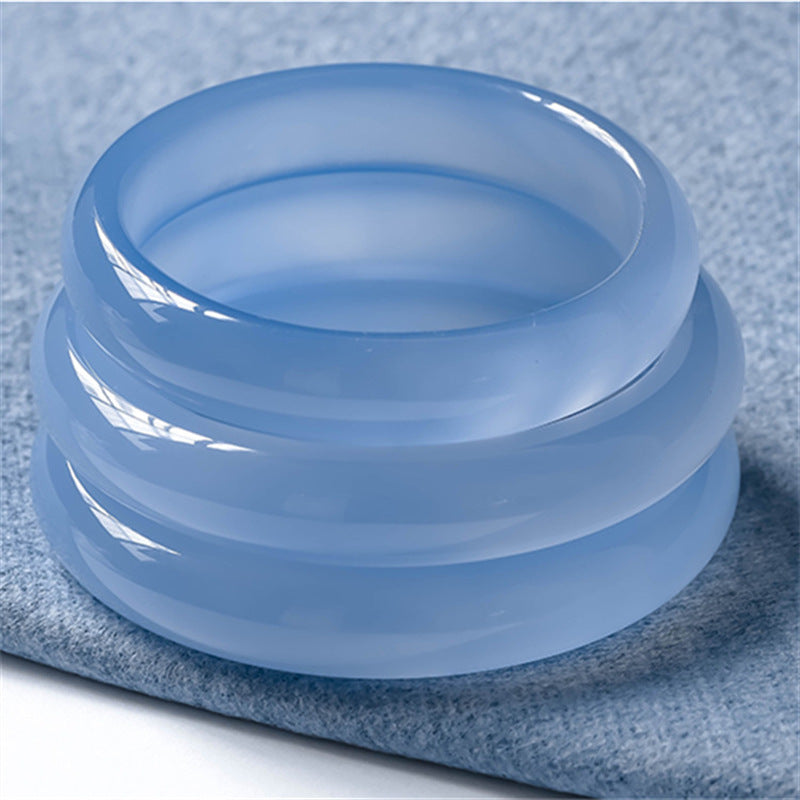 Buddha Stones Bangle-armband met blauwe chalcedoon voor emotioneel evenwicht - image 3