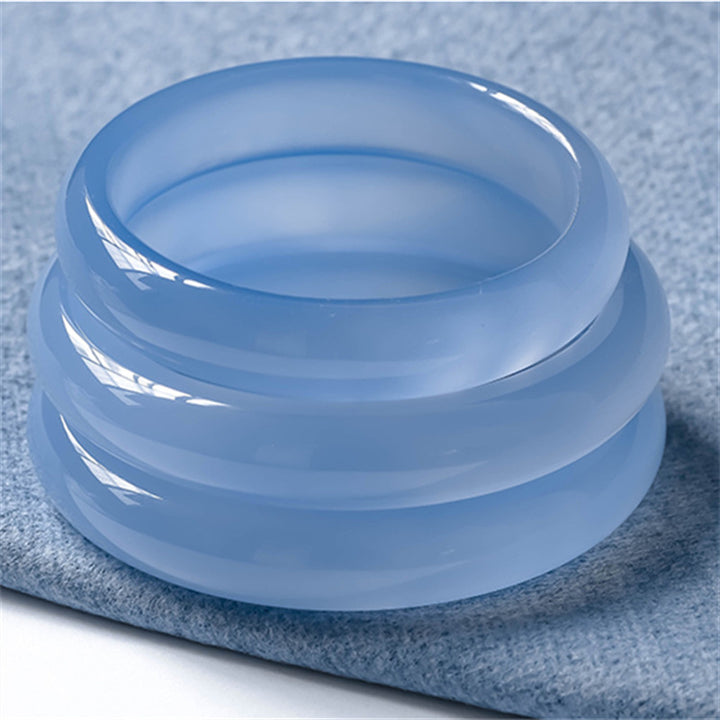Buddha Stones Bangle-armband met blauwe chalcedoon voor emotioneel evenwicht - image 3