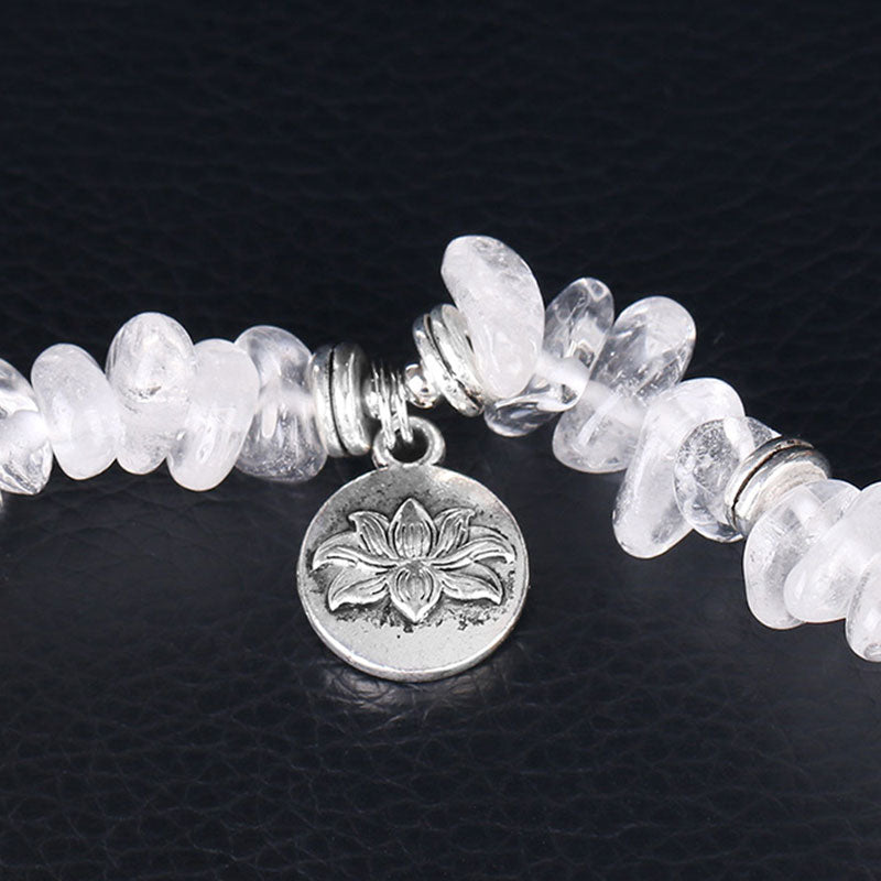 Buddha Stones Natuurlijke witte kristallen lotus helende Armband - image 3