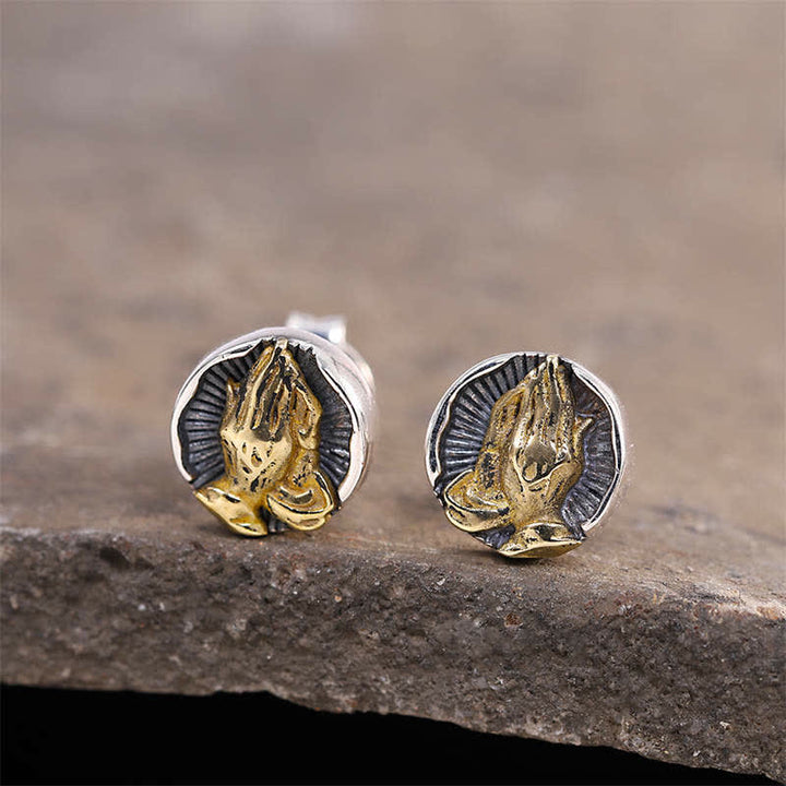 Buddha Stones Namaste Equality Oorbellen van 925 sterling zilver - Namaste (Buig uit respect en verbondenheid) - image 0