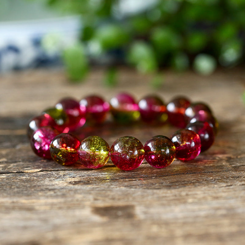 Buddha Stones Armband van natuurlijke toermalijn met symbool voor liefde en wijsheid - image 5