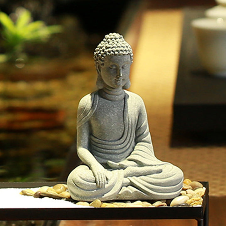 Buddha Stones Zittende meditatie Boeddha zegening Mededogen decoratie - image 1