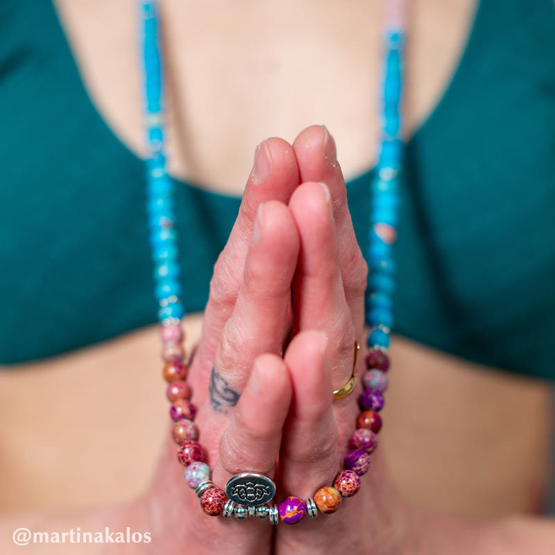 Buddha Stones Tibetaanse Paarse Miano Echte Kraal Harmonie Lotus Mala - image 1