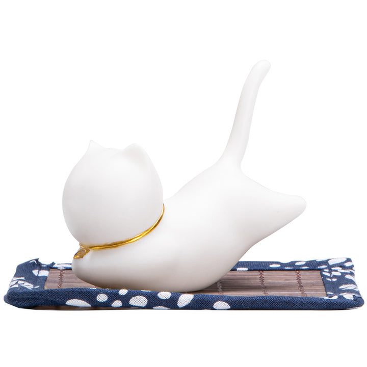 Mooie keramische Wierook met kat-panda-motief ter decoratie - image 8