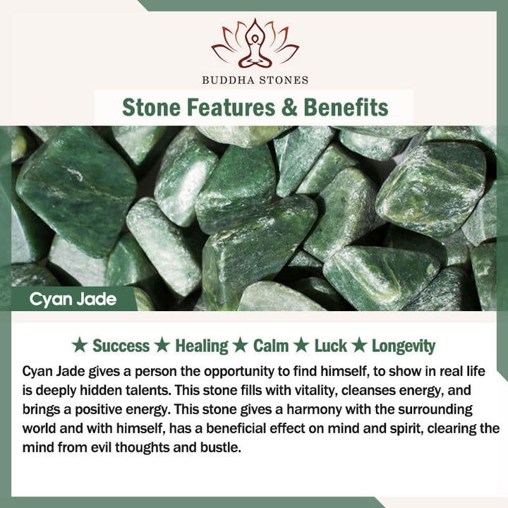 Buddha Stones Cyaan jade kralen Calm Harmony Armband - image 6