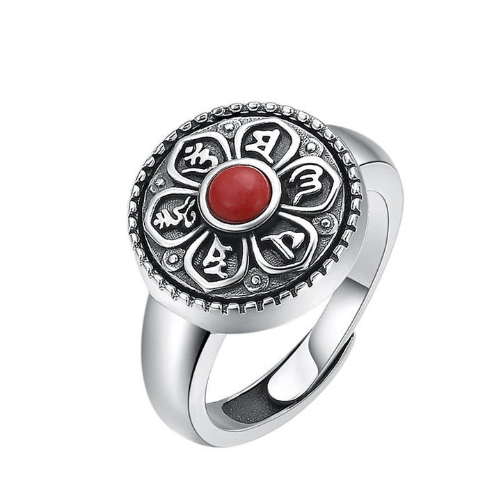 Buddha Stones Tibetaanse Om Mani Padme Hum Peace draaibare Ring - image 7