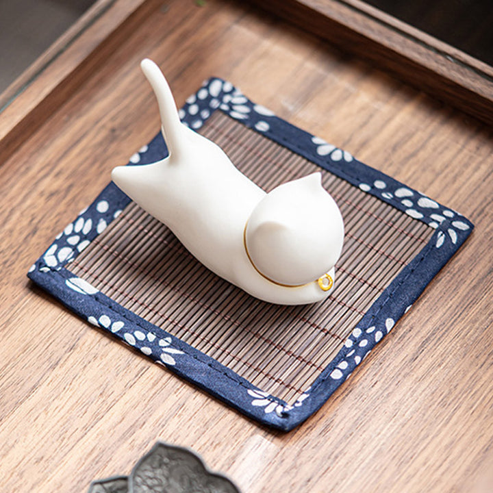 Mooie keramische Wierook met kat-panda-motief ter decoratie - image 3