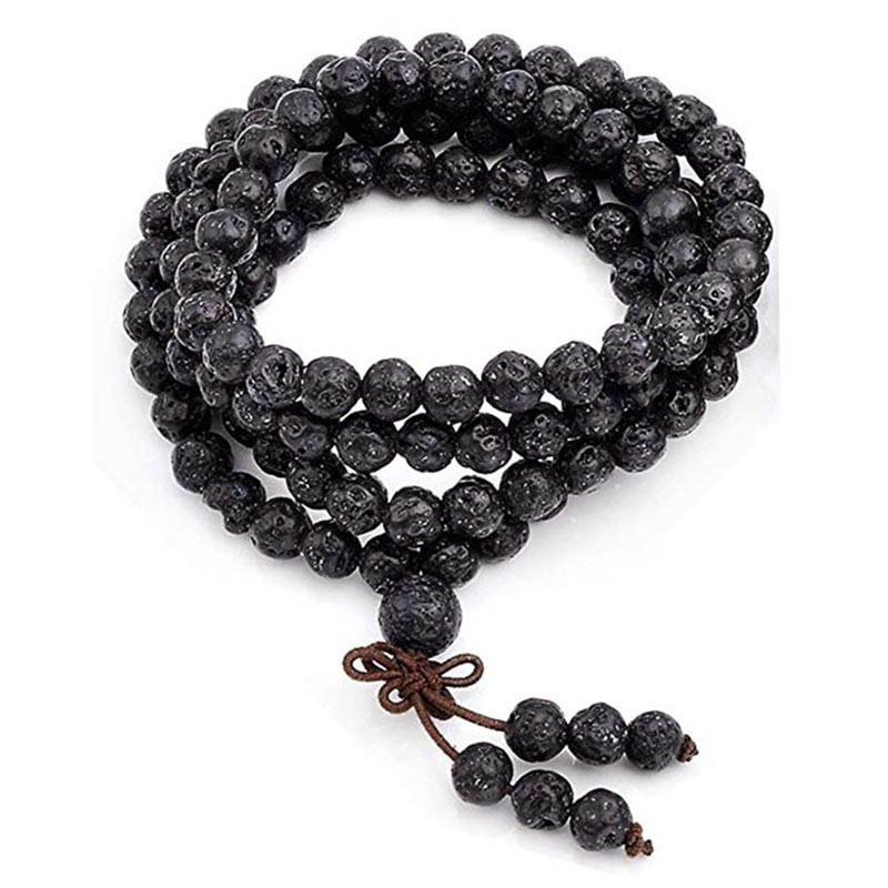 Buddha Stones Armband van natuurlijke lavasteen met 108 kralen - image 1