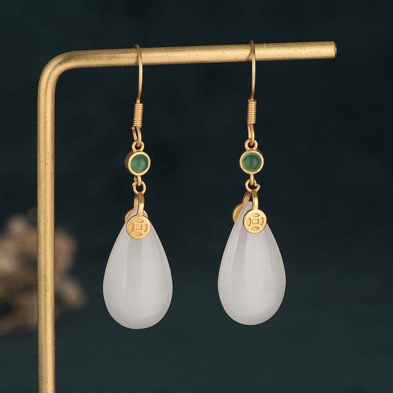Buddha Stones Feng Shui witte jade Oorbellen - 5 - image 16
