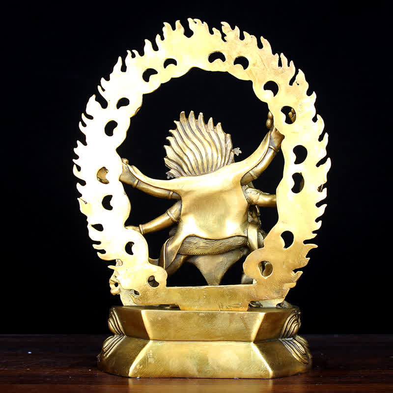 Buddha Stones Tibetaanse Mahakala Bodhisattva beeldje, mededogen, koperen beeldje, decoratie - image 2