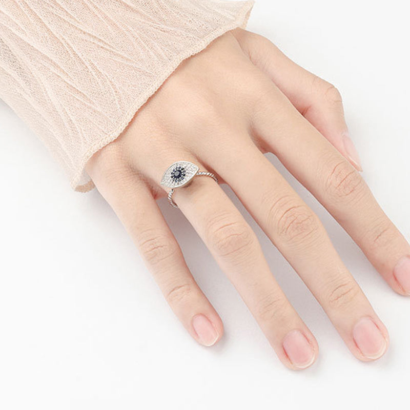 Draaibare Ring van 925 sterling zilver met bescherming tegen het boze oog. - image 4