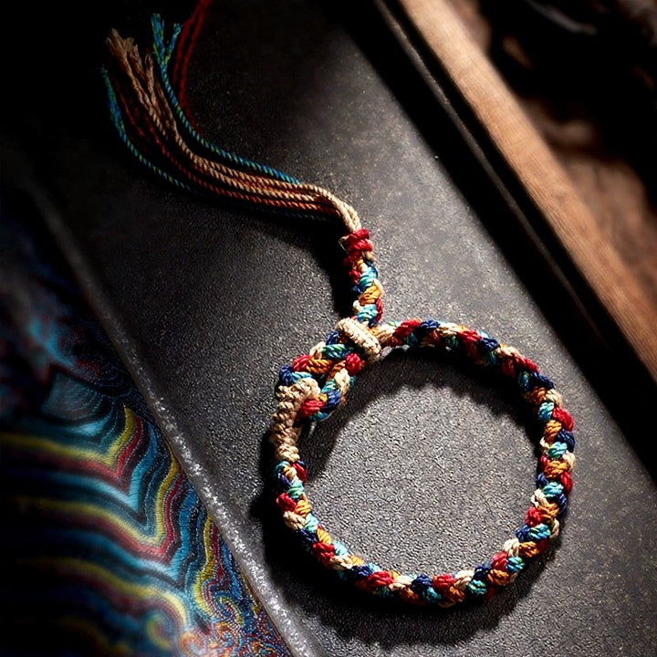 Buddha Stones Handgeweven veelkleurige Tibetaanse Armband - Meerkleurig (Polsomtrek: 14–17 cm) - image 0