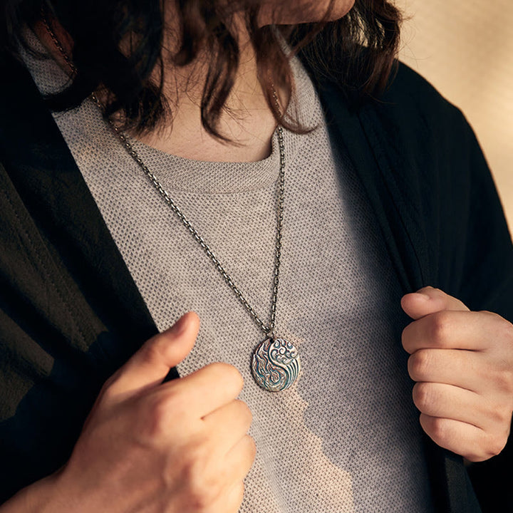 Buddha Stones Ketting van 990 sterling zilver met het Yin Yang-symbool voor water- en vuurbalans. - image 11
