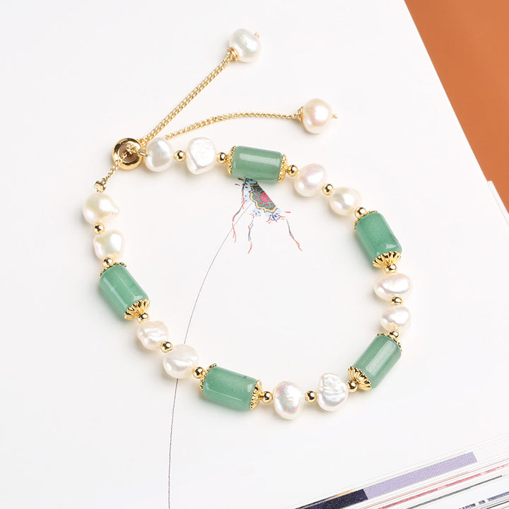 Buddha Stones Groene aventurijn parel roze kristallen kralen Armband - image 5