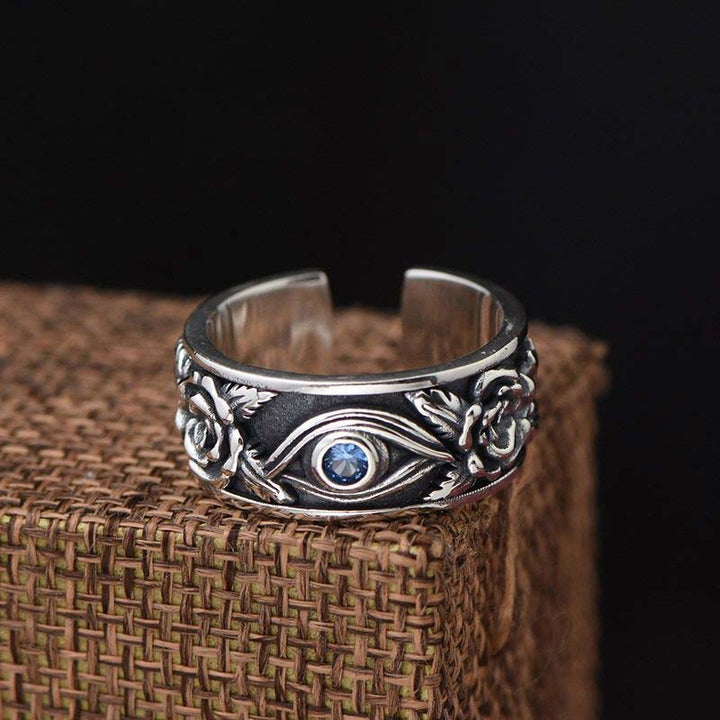 Buddha Stones Verstelbare Ring met Oog van Horus Kristal ter Bescherming - image 6