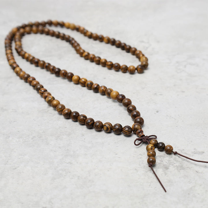 Buddha Stones 108 Mala kralen Armband voor gebed en meditatie, sandelhout, elastisch - image 22