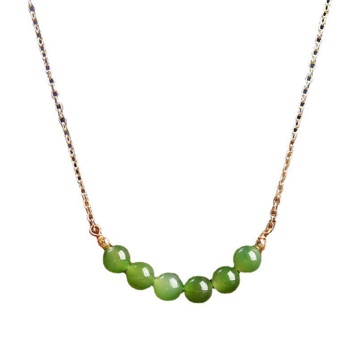 14k vergulde Hetian cyaan jade kralen Ketting - image 7
